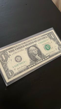 US $1 Star Note Bill in Protective Case
