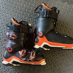 Salomon Quest Max 130 Black Orange Alpine Downhill Ski Boots Men's Size 27
