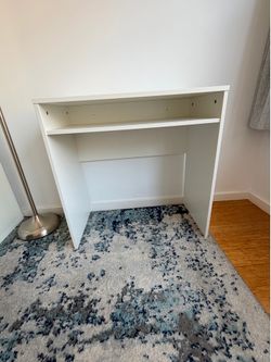Small White desk minimalist design.