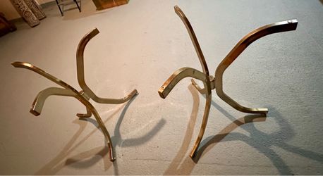 Mid-Century Brass Frame Dining Table