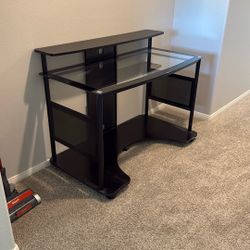 Black Glass Desk