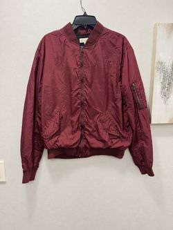H&M Burgundy Bomber Jacket Size Large
