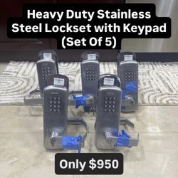 Heavy Duty Stainless Steel Lockset With Keypad (Set Of 5) 