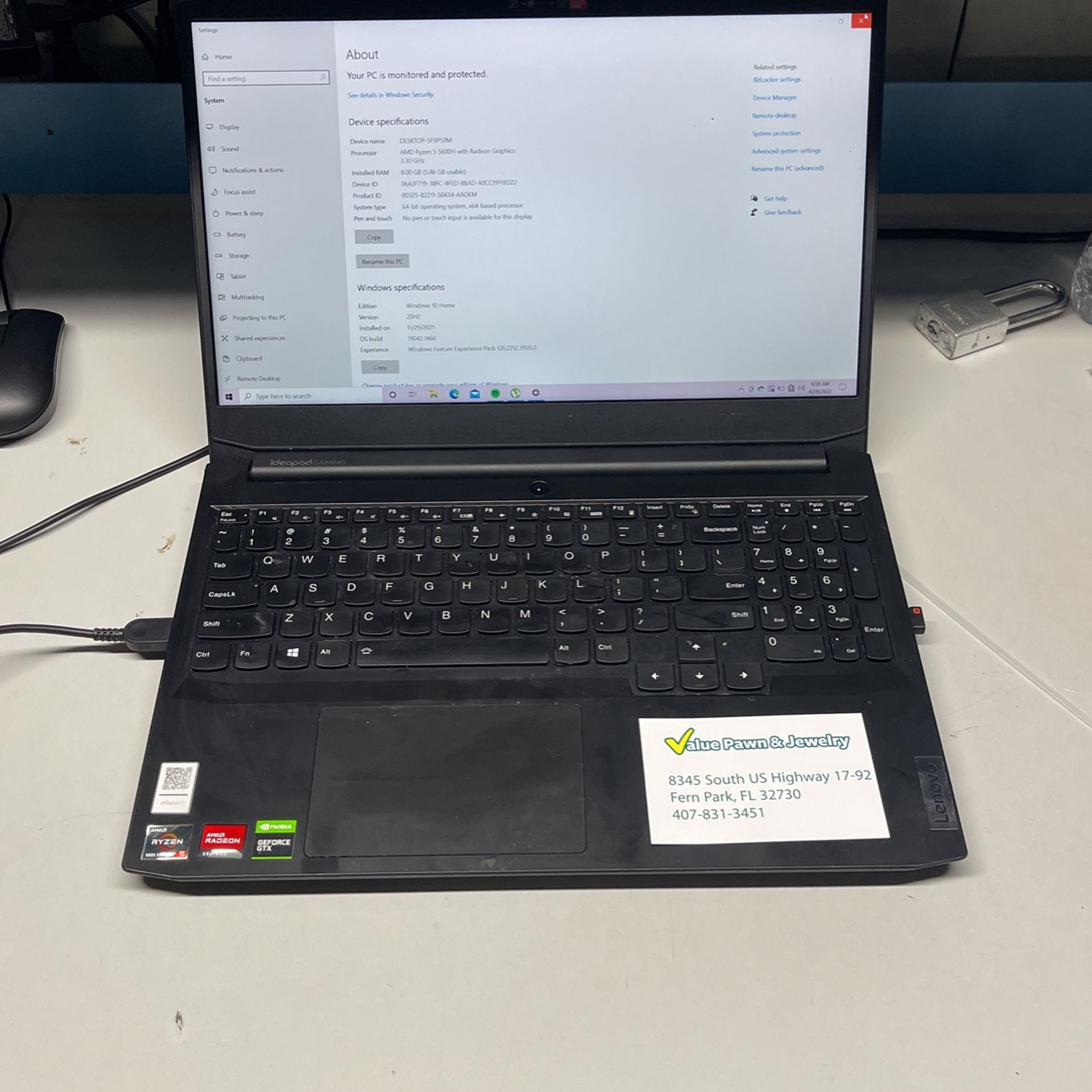 Lenovo Ideapad Gaming Laptop for Sale in Fern Park, FL OfferUp