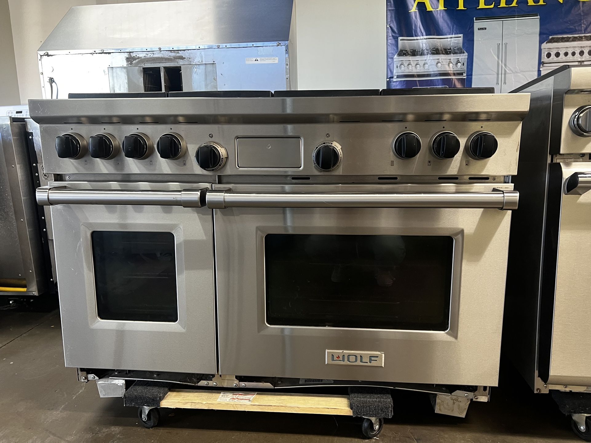 WOLF 48”WIDE DUAL FUEL RANGE STOVE STAINLESS STEEL