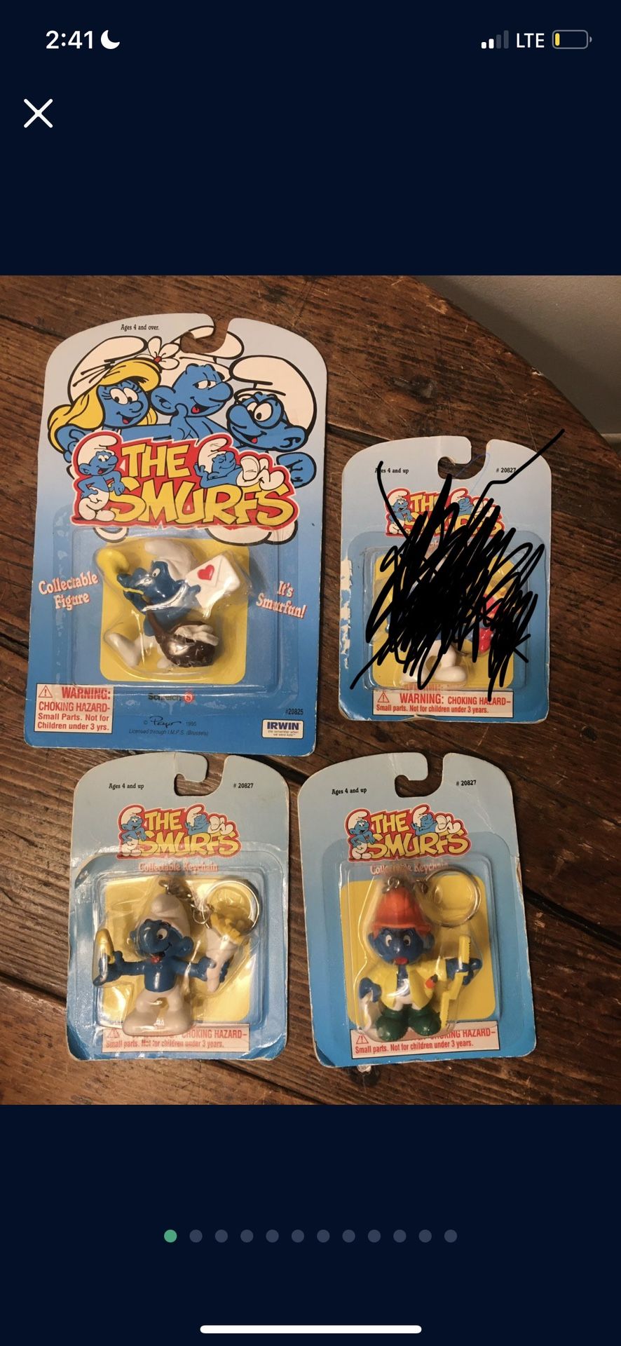 Smurfs VTG 90’s (1995 & 1996) Schleich Toy Keychain Lot Of 3