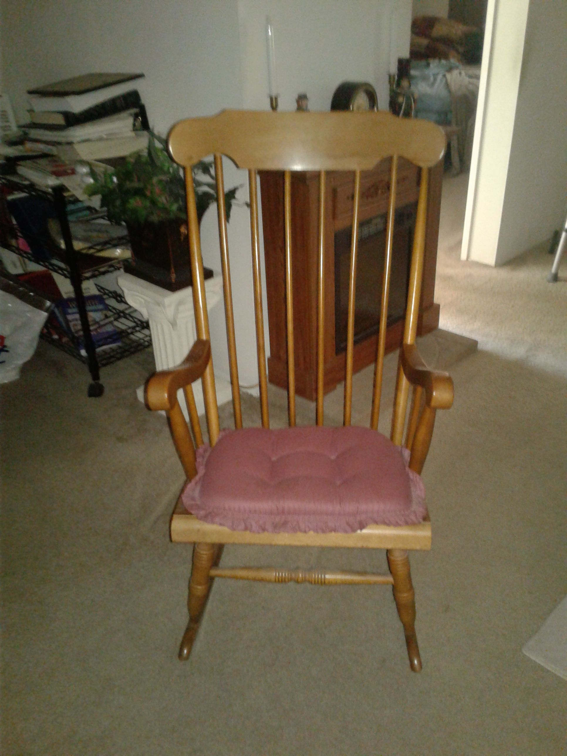 Solid Wood Rocking Chair With Cushion