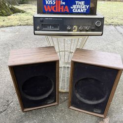 Channel Master 6638 Vintage Stereo Console - AM/FM + 8-Track + Turntable - With Speakers & Manual