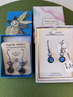Silver Charm Earrings 2 Sets with Tags