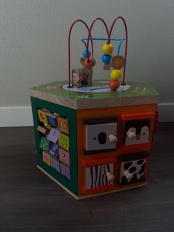 Wooden Activity Cube – Excellent Condition