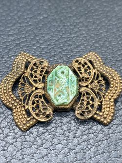Vintage Asian Revival Neiger Dragon Pin in Brass, 1930's