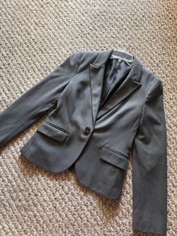 Express Gray Single-Button Blazer