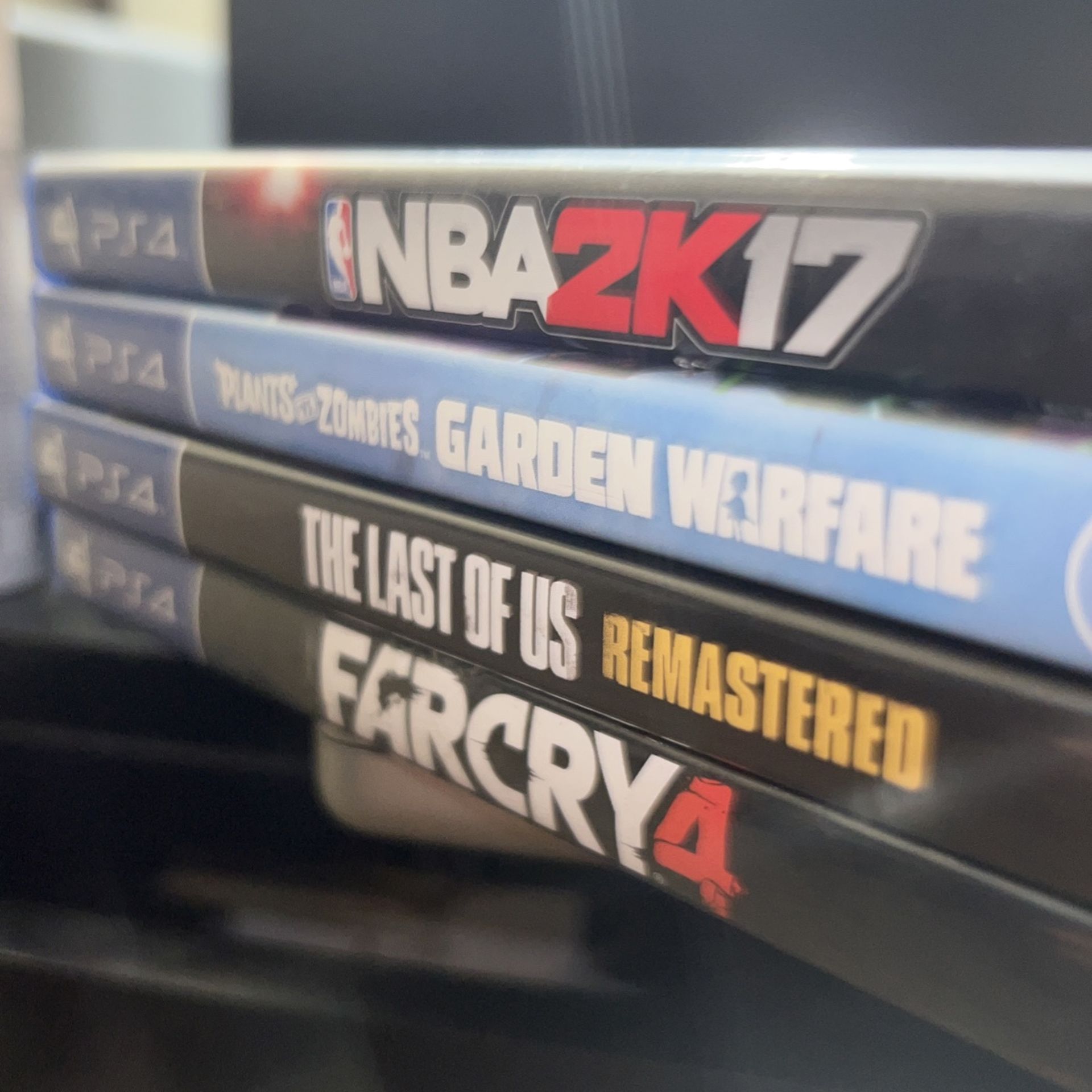 4 Ps4 Games (Far Cry 4, Nba 2k17, The Last Of Us Remastered And Plants Vs Zombies: Garden Warfare