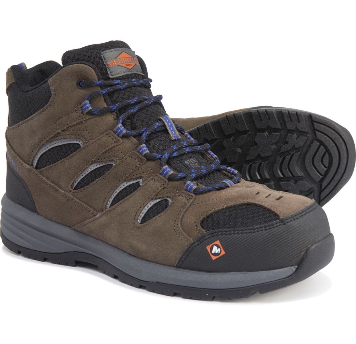 Merrell Windoc Mid Work Boots Steel Safety Toe Boulder