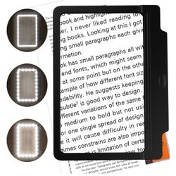 (9408) 4X Large Magnifying Glass with 36 Adjustable LED Lights Provide Full-Page Viewing Area Evenly Lit Perfect for Low Vision Person and Seniors