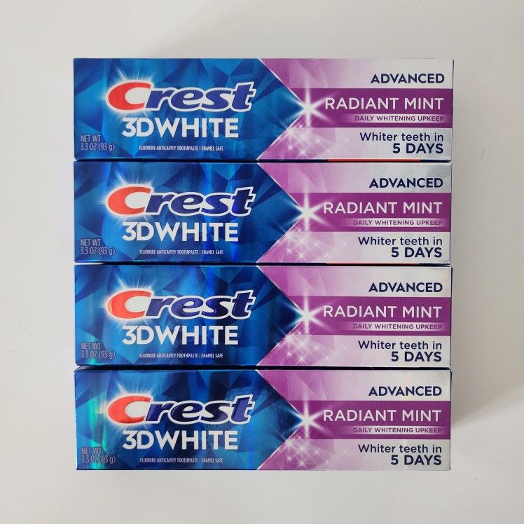 4 Crest 3D White Toothpaste Radiant Mint