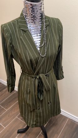 Forest Green Stripped Dress Size S