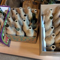 34 Twine-wrapped Wine Bottles