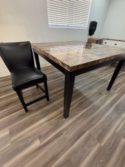 Marble top dining table w/8 chairs