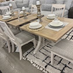 Dining Table With Leaf And 6 Chairs 
