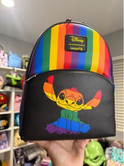 Rare - Loungefly Disney Stitch Pride Rainbow Mini Backpack with Tags