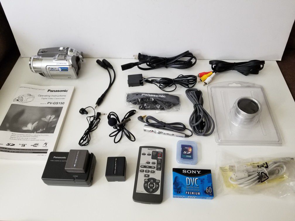 Panasonic PV-GS150 3CCD Mini DV Camcorder with Accessories and Manual