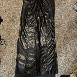 Pleather Straight Front Slacks