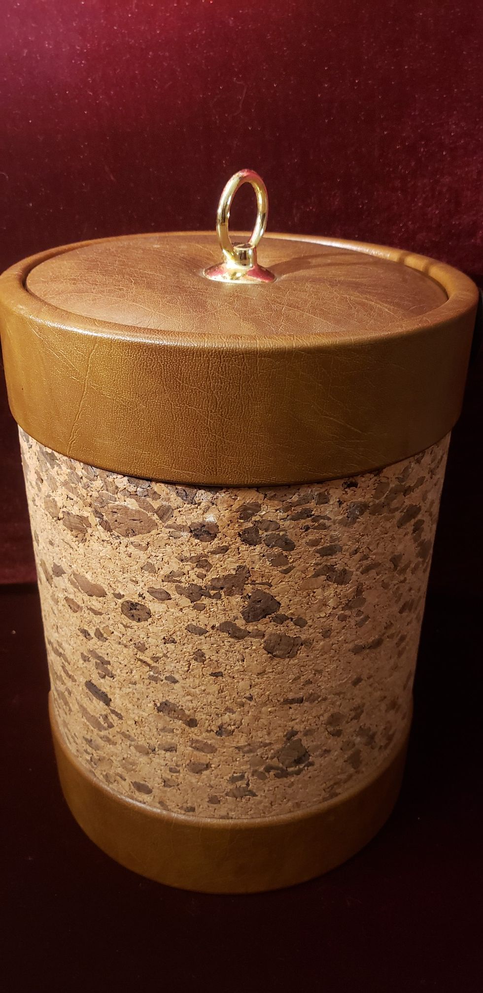 Vintage MCM Cork Ice Bucket