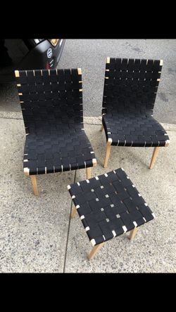 Knoll Risom Lounge Chairs + Stool
