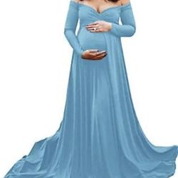 Blue maternity dress
