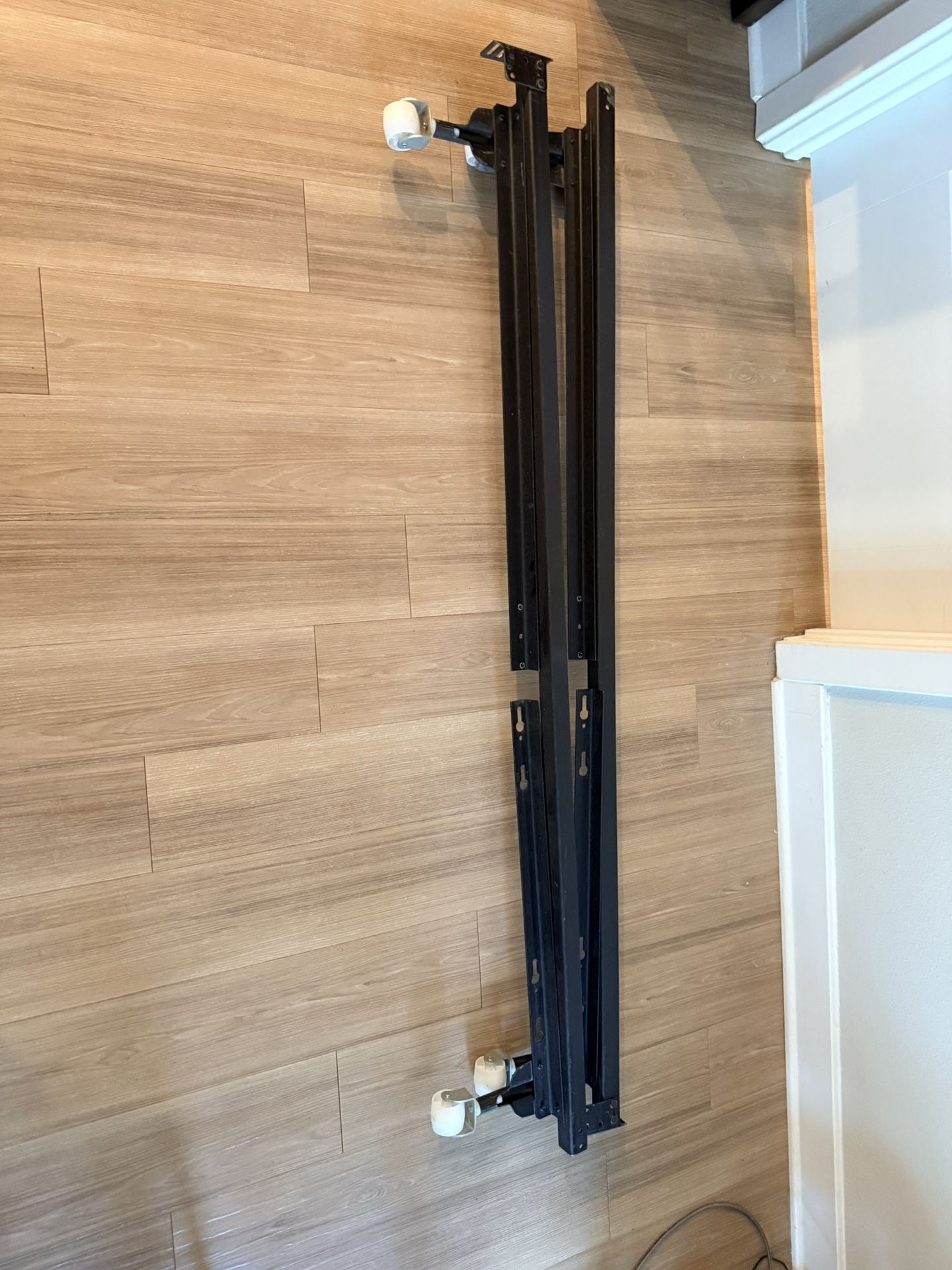 Adjustable Metal Bed Frame with Wheels – Twin/Full/Queen