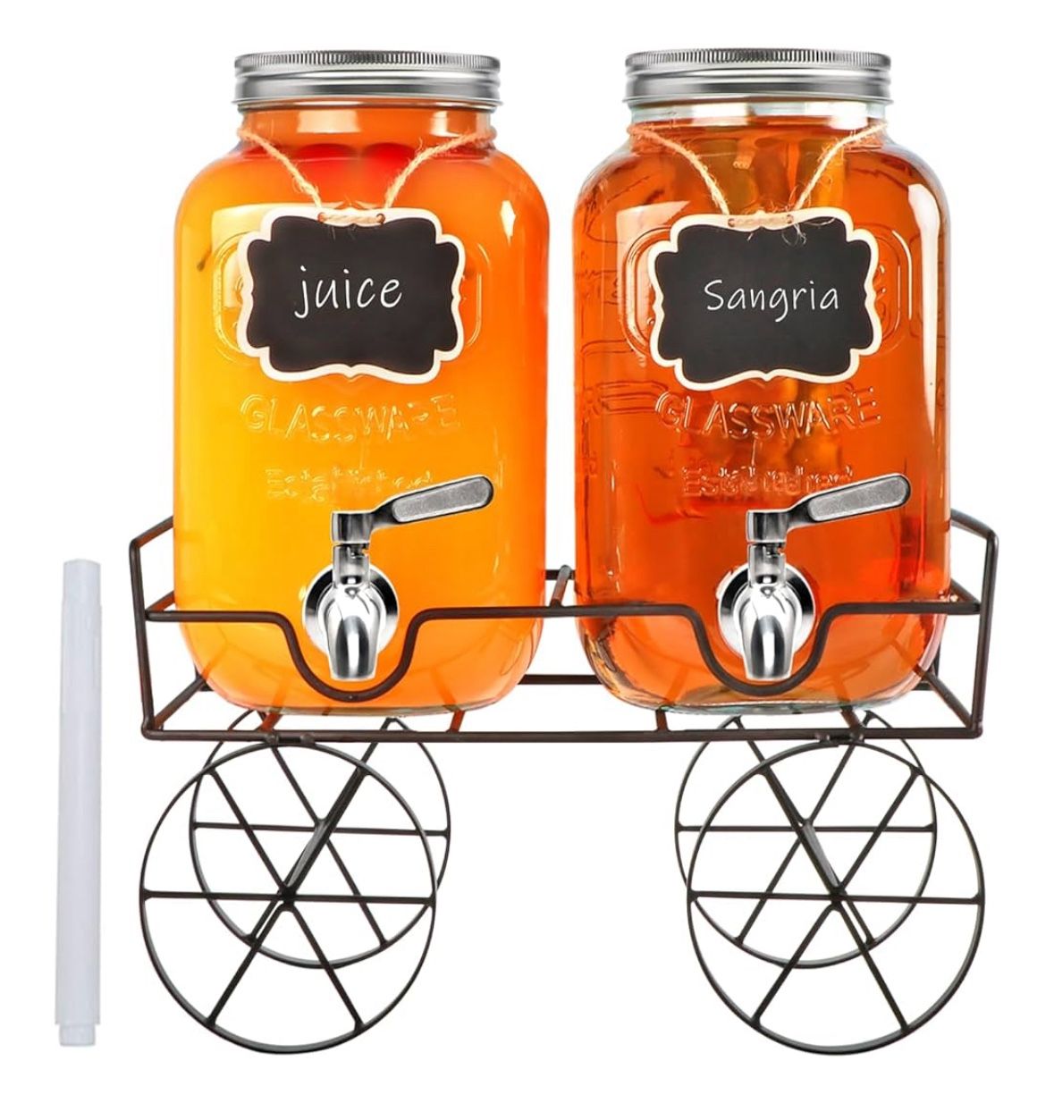 2 pack glass drink dispenser