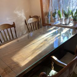 Dining Room Table With 6  Chairs Glass Top