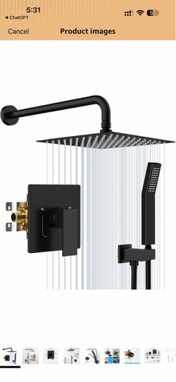 EMBATHER 10” Matte Black Rain Shower System