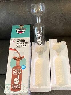NEW - BIGMOUTH INC. THE ORIGINAL WINE BOTTLE GLASS - In Original Box