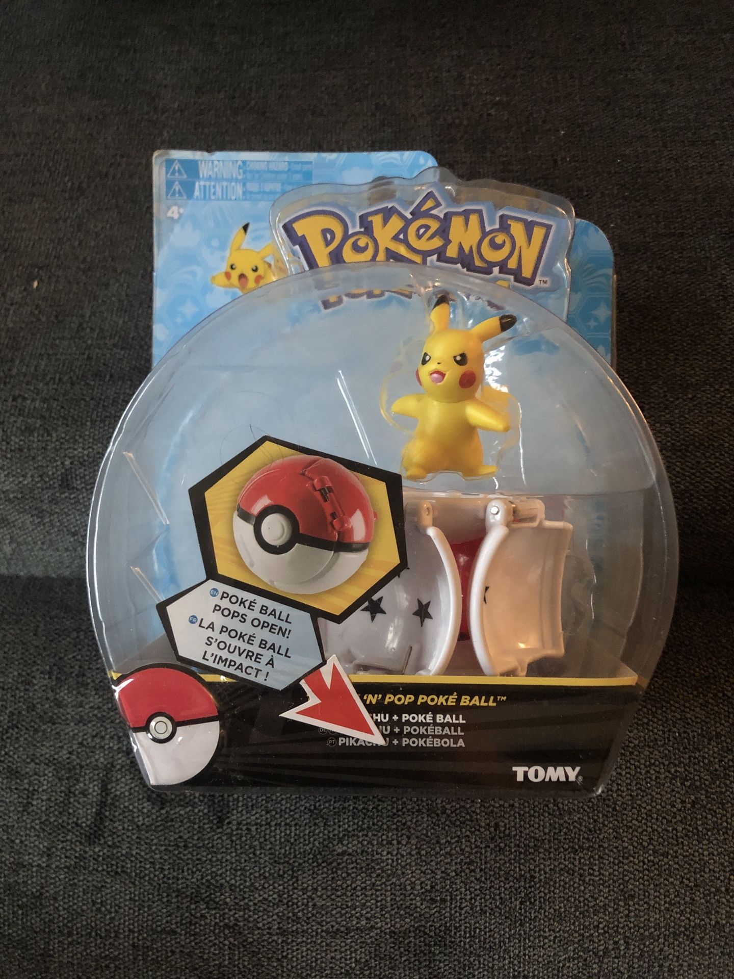 Pikachu Action Figure Sealed Poke Ball Pokemon TOMY Toy Set Nintendo Throw Pop