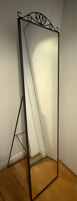 IKEA Full-Length Floor Mirror Black Metal Frame