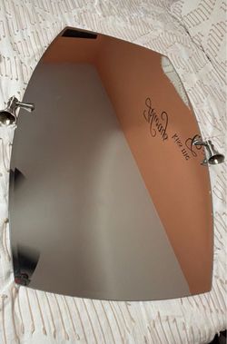 Frameless Wall Mirror with Silver Brackets