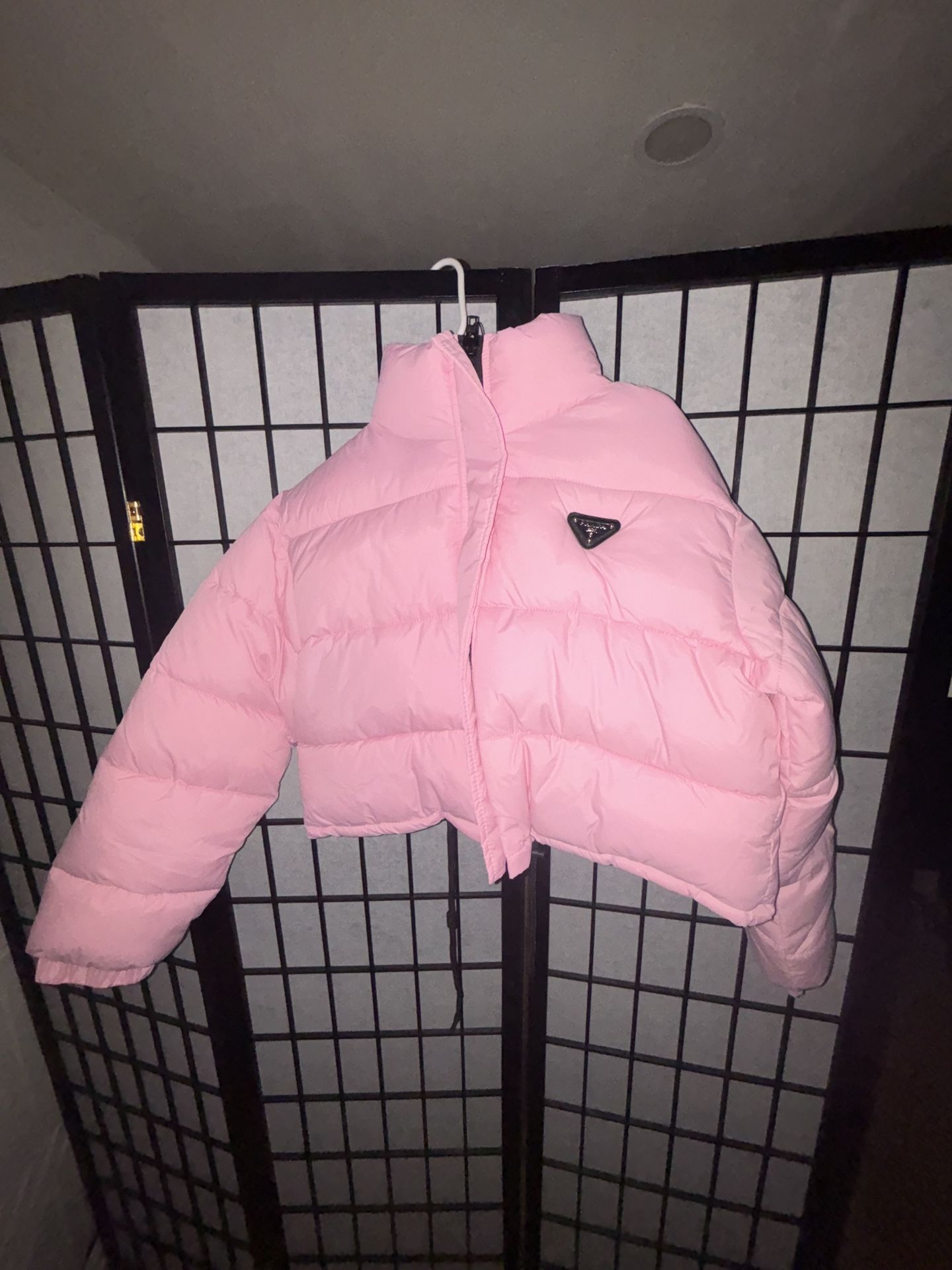 Prada Cropped Pink Puffer Jacket