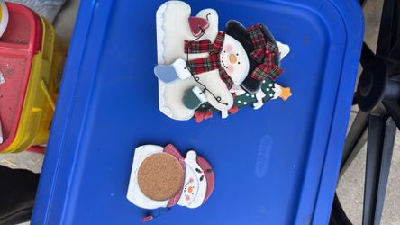 Christmas snowman coaster set