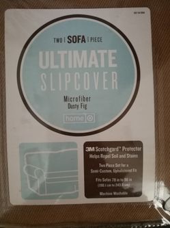 2-Piece Sofa Slipcover - Machine Washable Sueded Twill Microfiber - New In Package