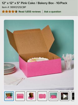 Brand New 12x12x5 " pink desert,cakes, pastry boxes