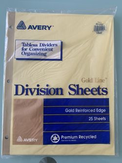 Avery 3 Rings Tabless Dividers - 25 Sheets