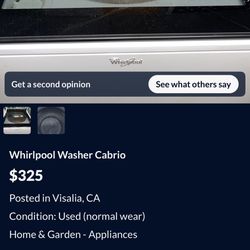 Whirlpool Washer Cabrio 