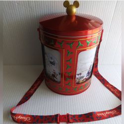 Popcorn Bucket Mickey & Friends Musical Tin Holiday Christmas Disney Parks 2022