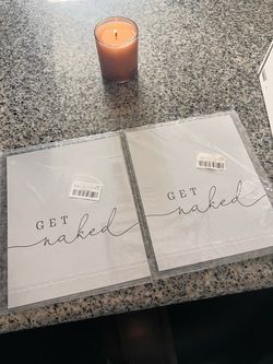 Get Naked art Print sign 2x 8x10