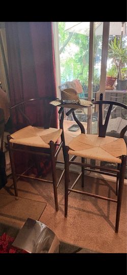 Beautiful straw seated side chairs