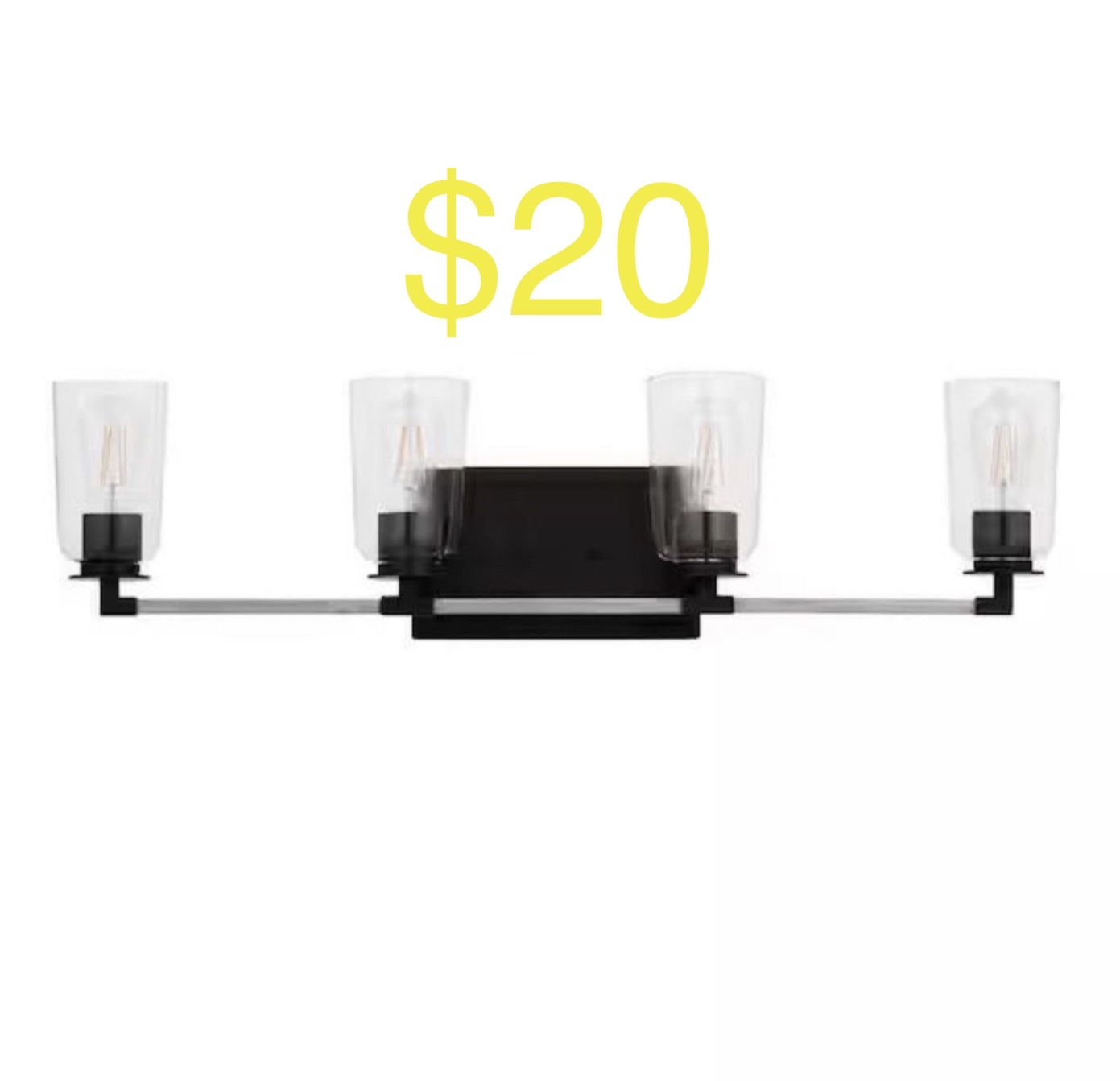 Home Decorators Collection Walsh 34 in. 4-Light Black Coastal Bathroom Vanity