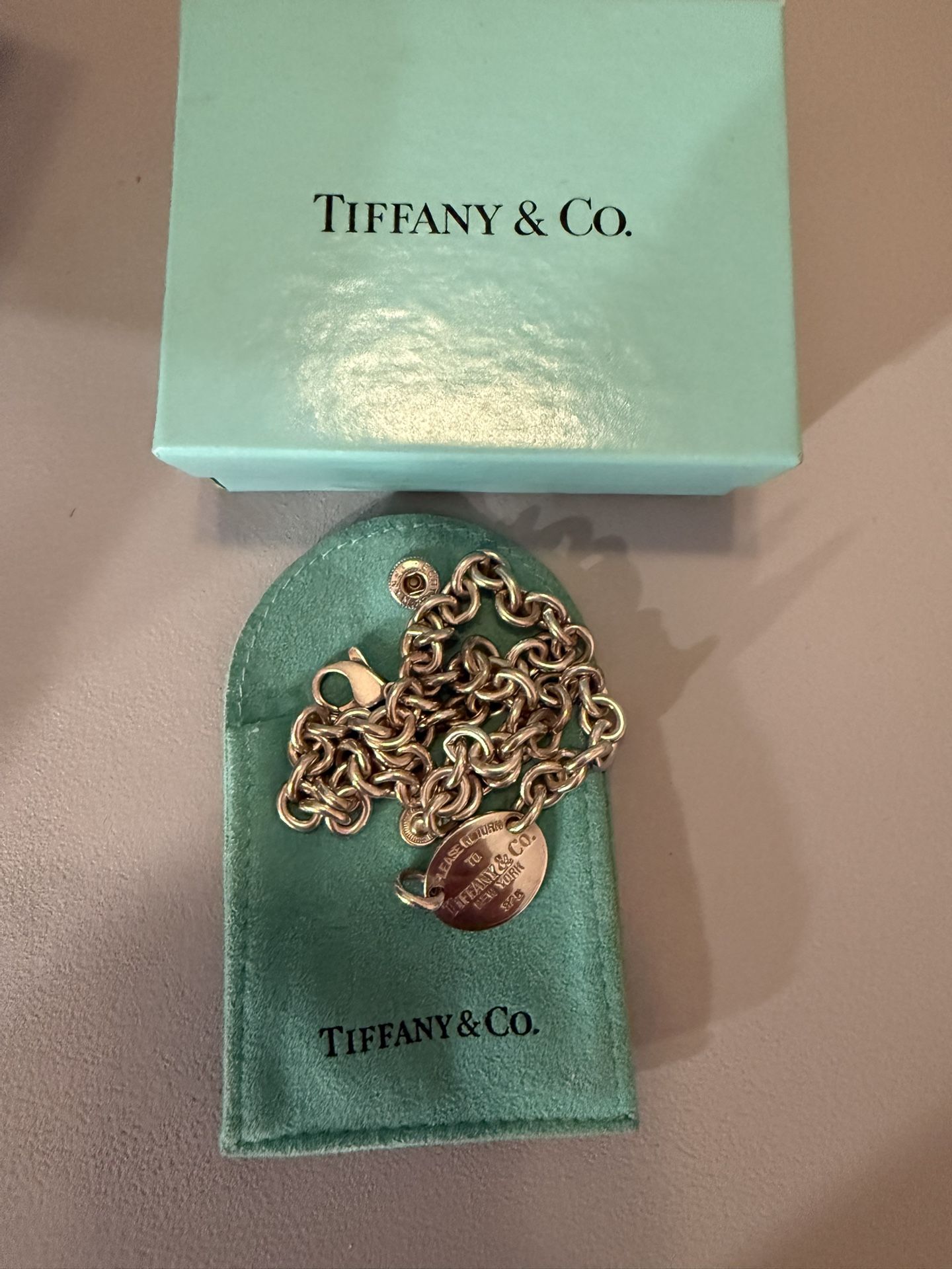 Sterling Silver Return to Tiffany Oval Tag Choker Necklace