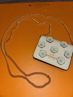 COACH Green Crossbody Bag with Floral Design